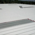 Metal coated with Luca #5100/5000 Thermoplastic Roof Coating